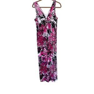 Epilogue  Anthropology  Babydoll  Maxi Dress‎ Large Black/White Abstract Print